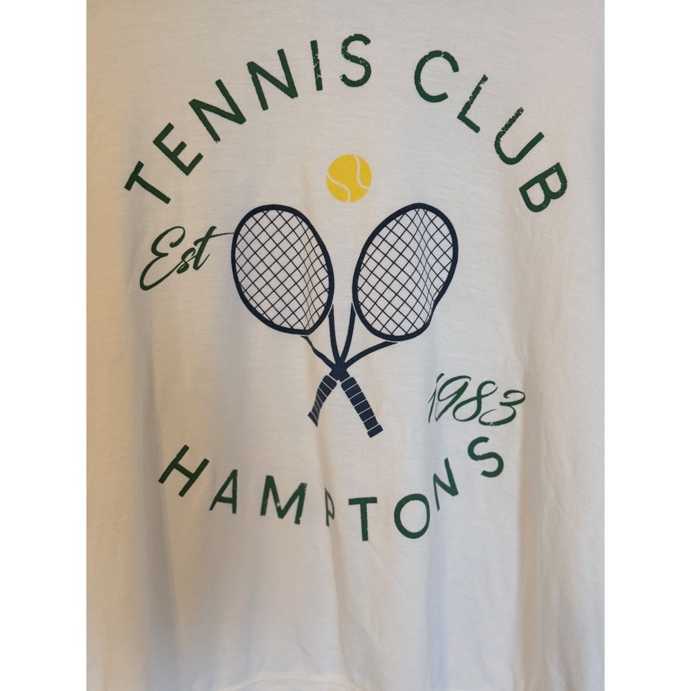 Hamptons Tennis Club 1983 Graphic Sweatshirt White Long Sleeve Pullover